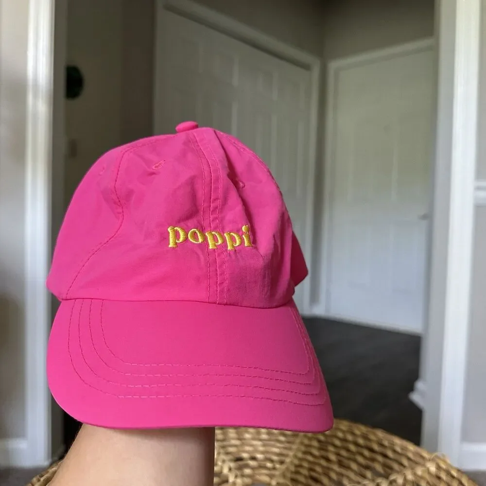Authentic Poppi Soda Baseball Cap In Pink & Yellow NWOT Rare Merch